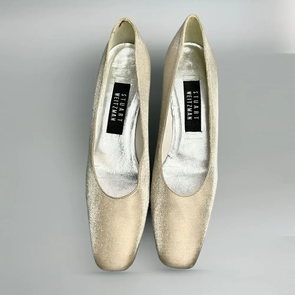 Stuart Weitzman Anna Oyster Sparkle Dress Pumps Heels Womens Sz 8